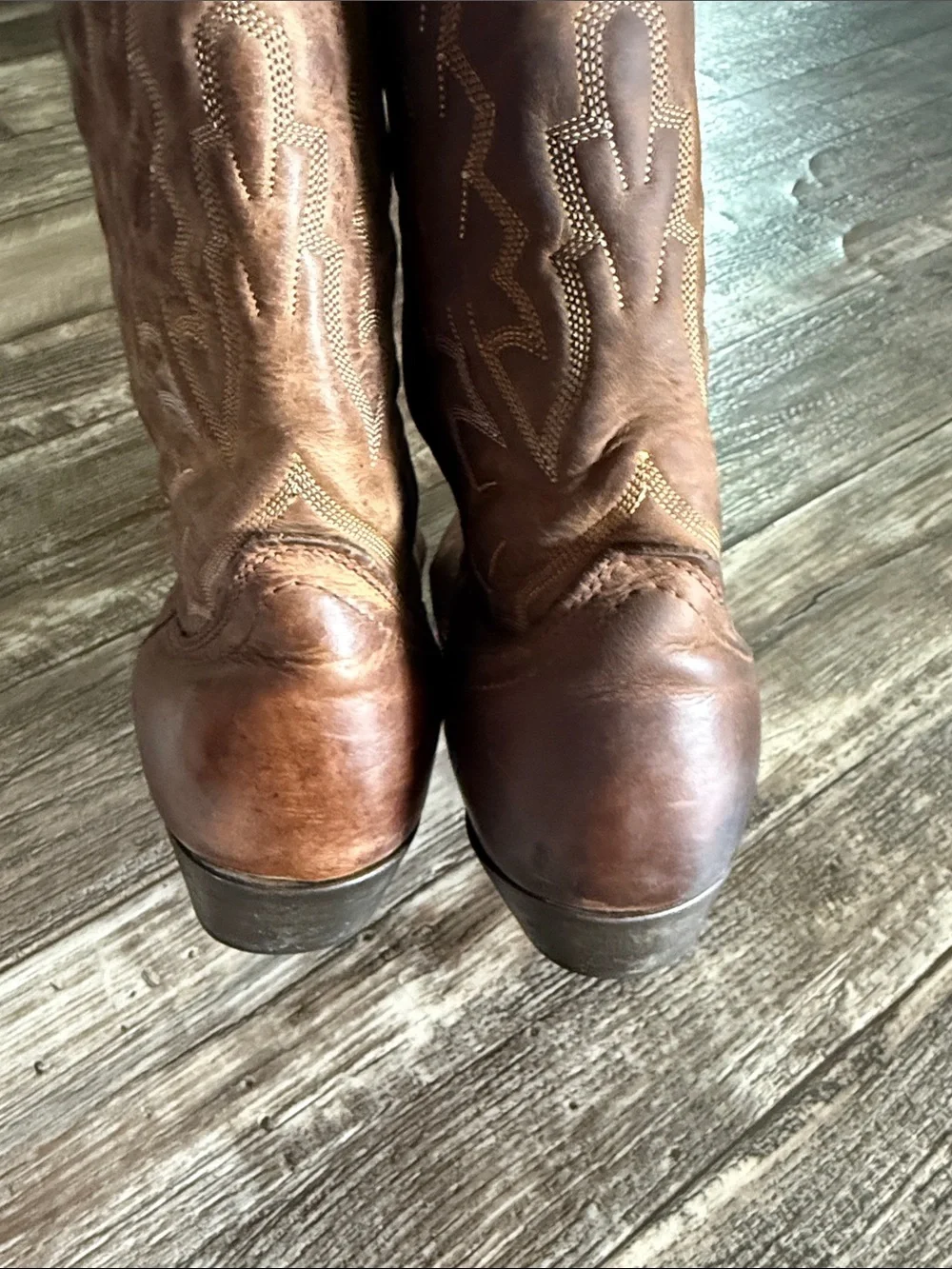 🌟Laredo 🌟Brown Embroidered Leather Cowboy Men Boots, 10.5 D